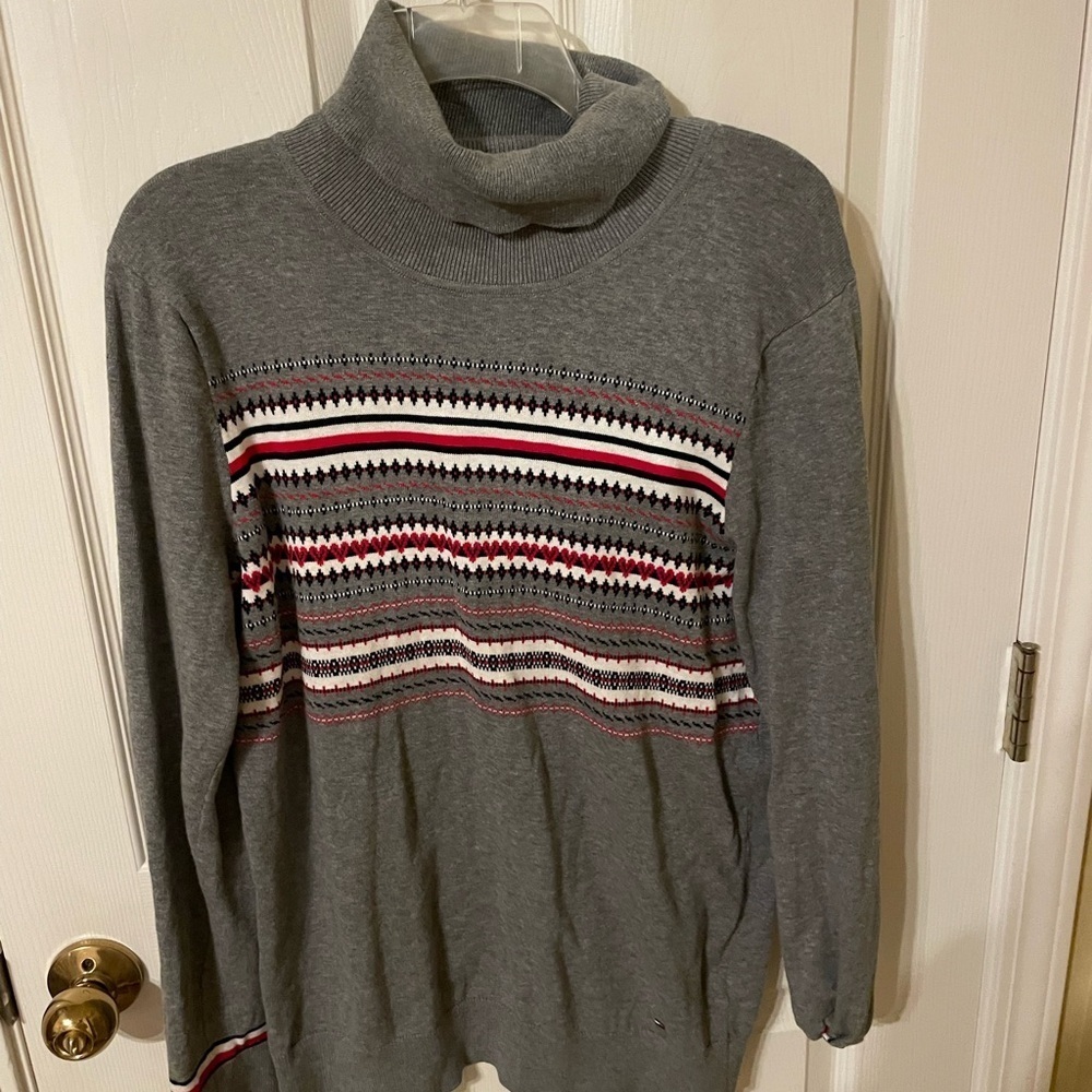Gray Tommy Turtleneck Sweater